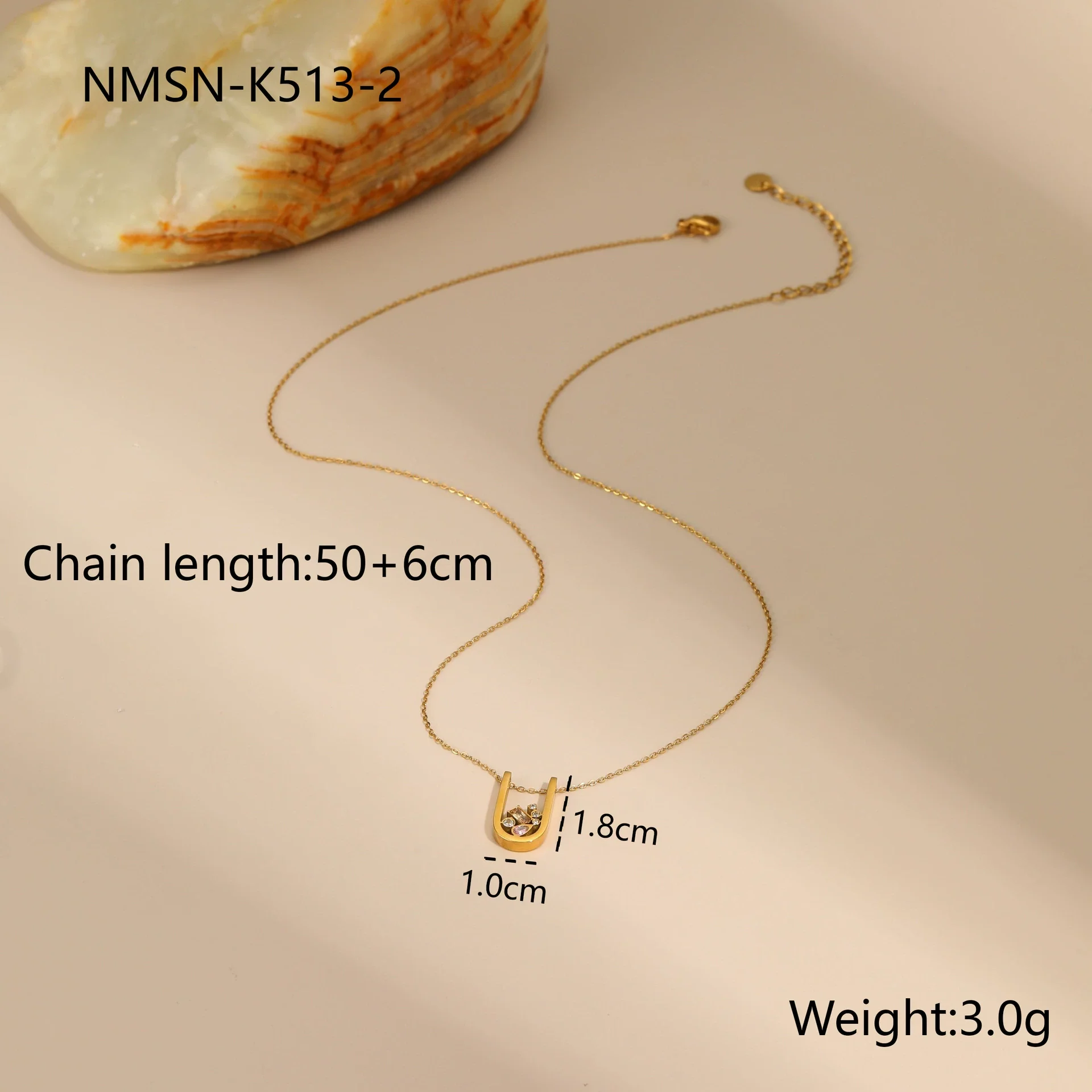 Wholesale Women's Geometric Stainless Steel 18K Gold Plated Jewelry Set Including Necklace Earrings And Ring - Image 7