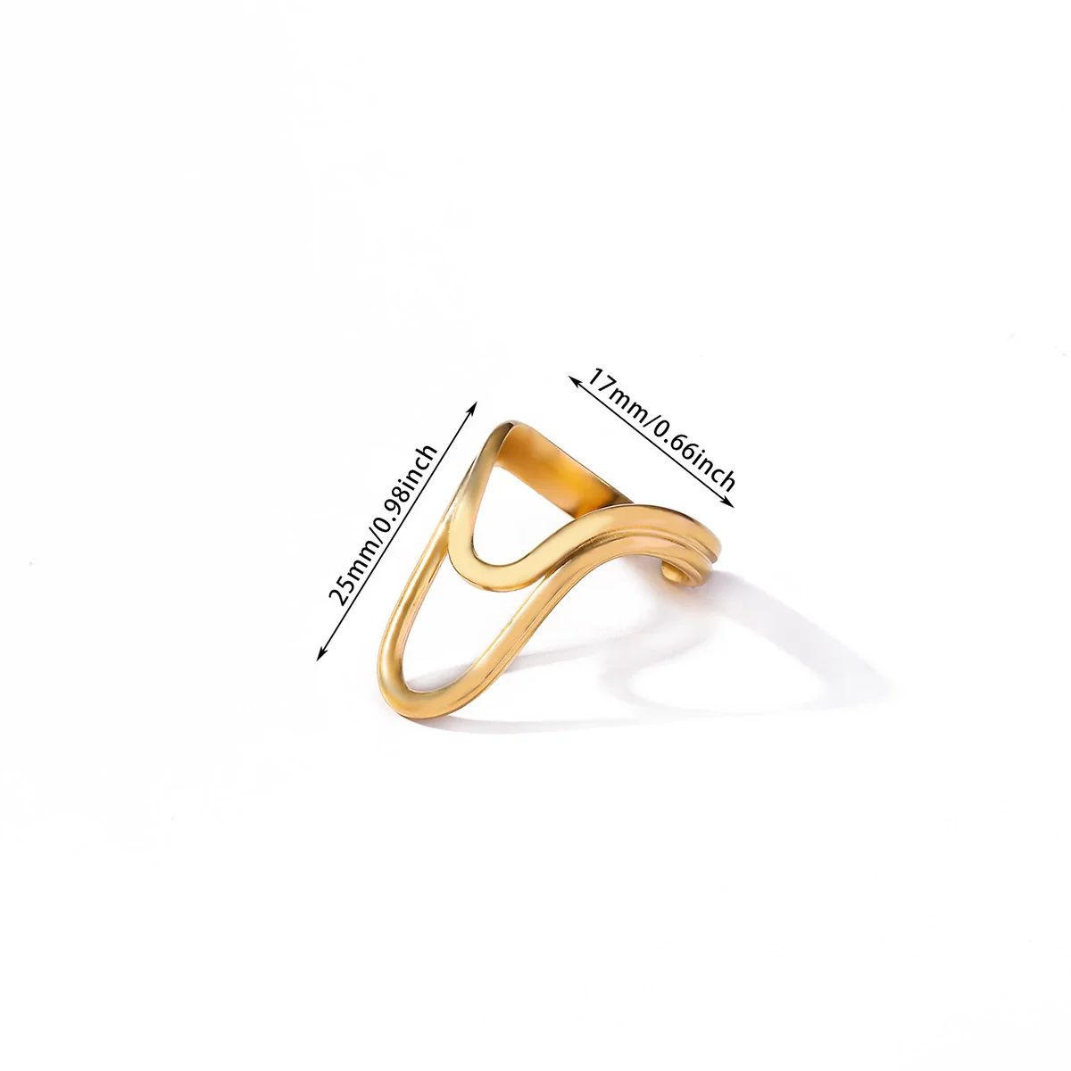 Wholesale Women's Geometric Stainless Steel 18K Gold Plated Ring Hand Jewelry - Image 11