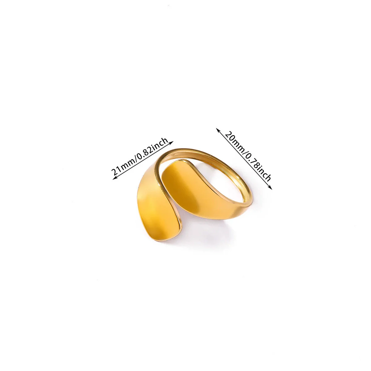 Wholesale Women's Geometric Stainless Steel 18K Gold Plated Ring Hand Jewelry - Image 5