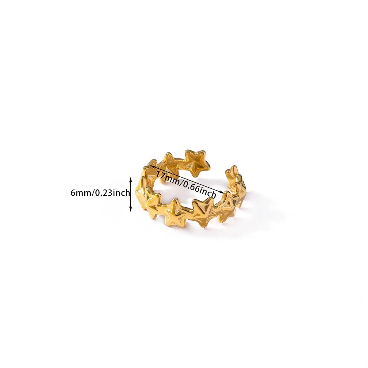 Wholesale Women's Geometric Stainless Steel 18K Gold Plated Ring Hand Jewelry - Image 6