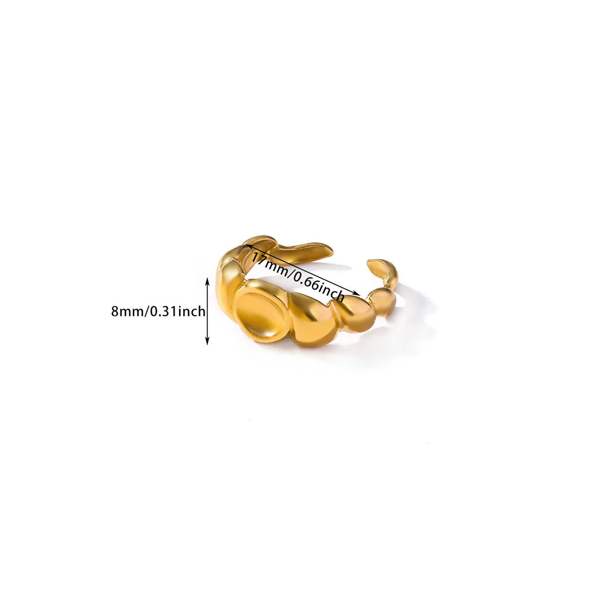 Wholesale Women's Geometric Stainless Steel 18K Gold Plated Ring Hand Jewelry - Image 7