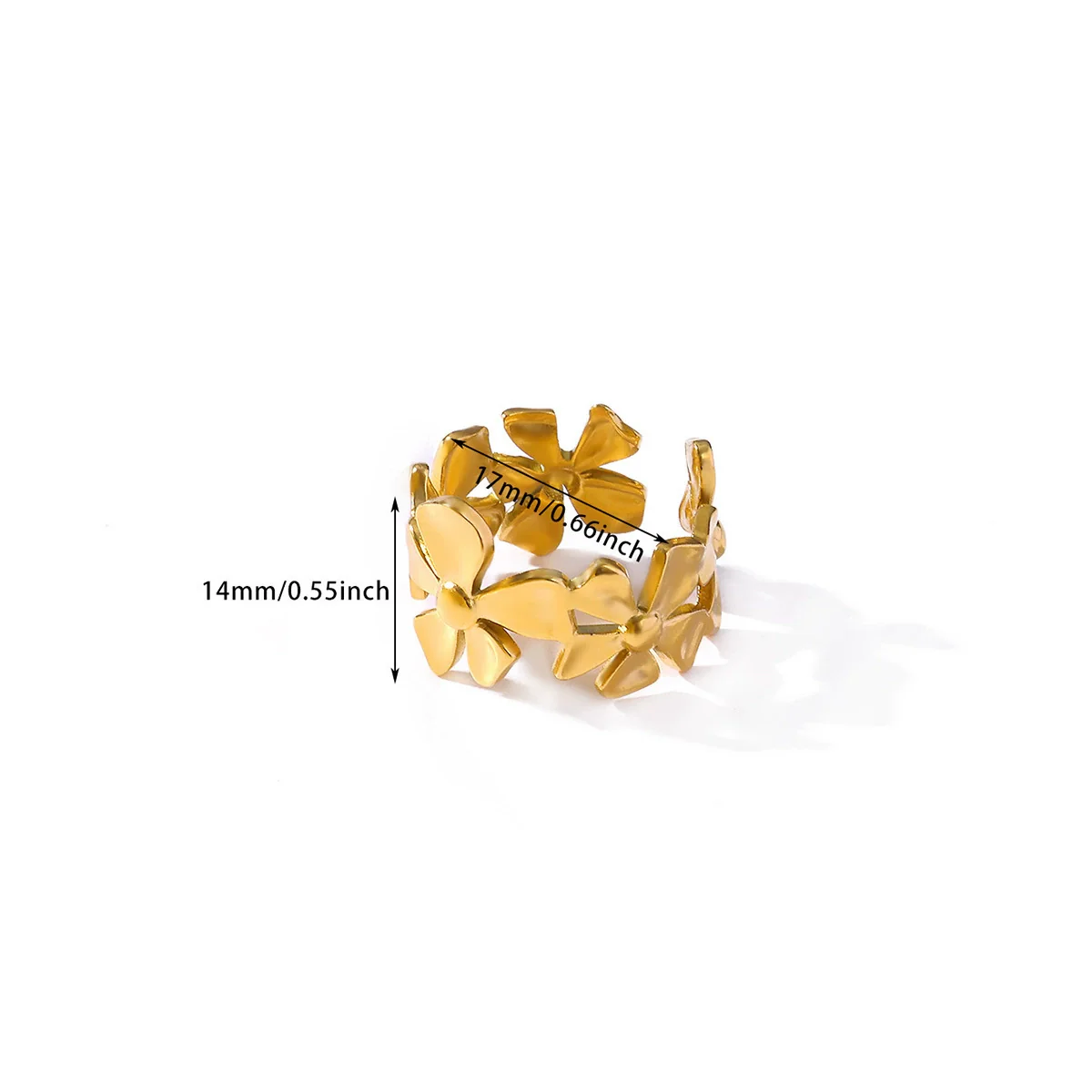 Wholesale Women's Geometric Stainless Steel 18K Gold Plated Ring Hand Jewelry - Image 8