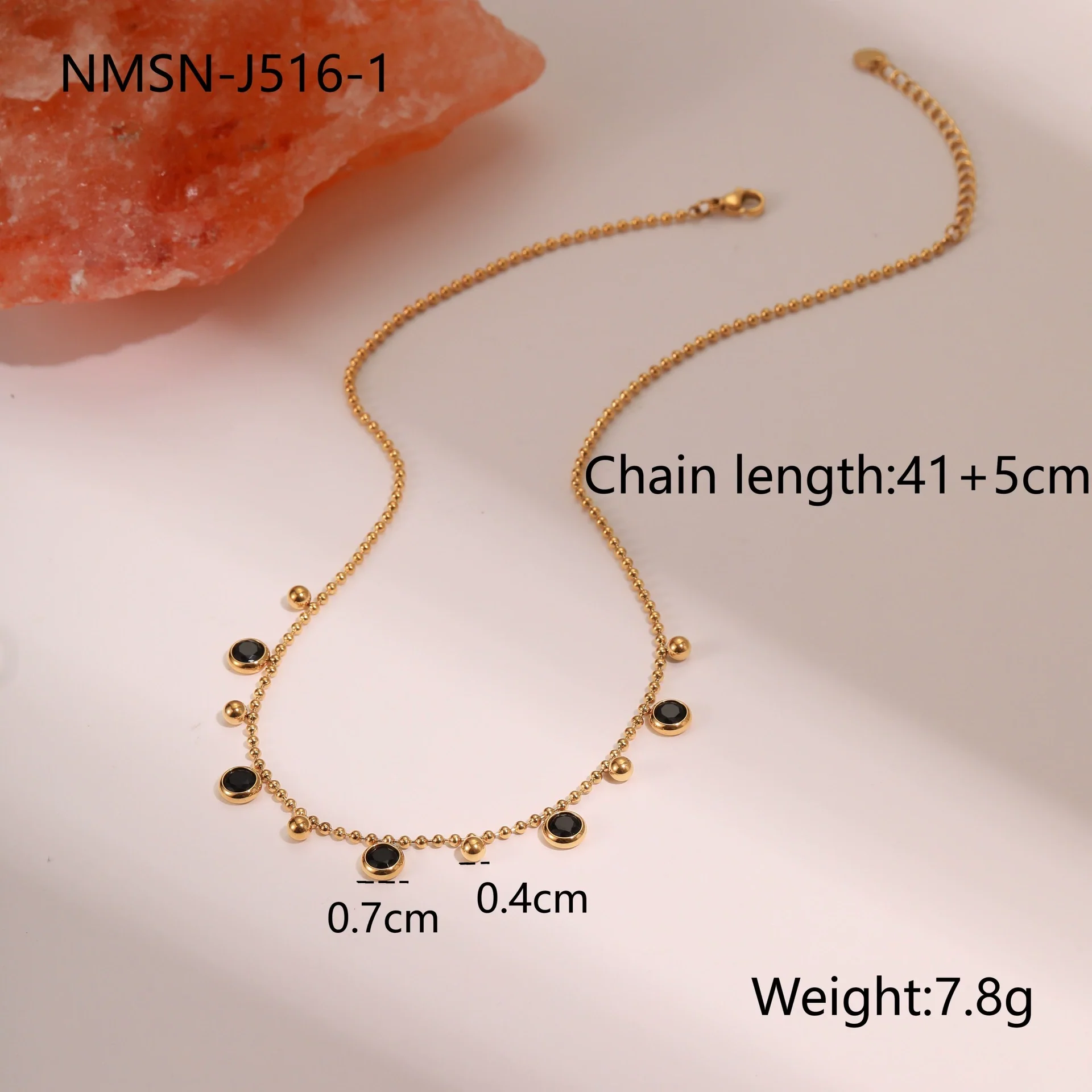Wholesale Women's Geometric Stainless Steel 18K Gold Plated Tassel Zircon Necklace Fashion Jewelry - Image 6