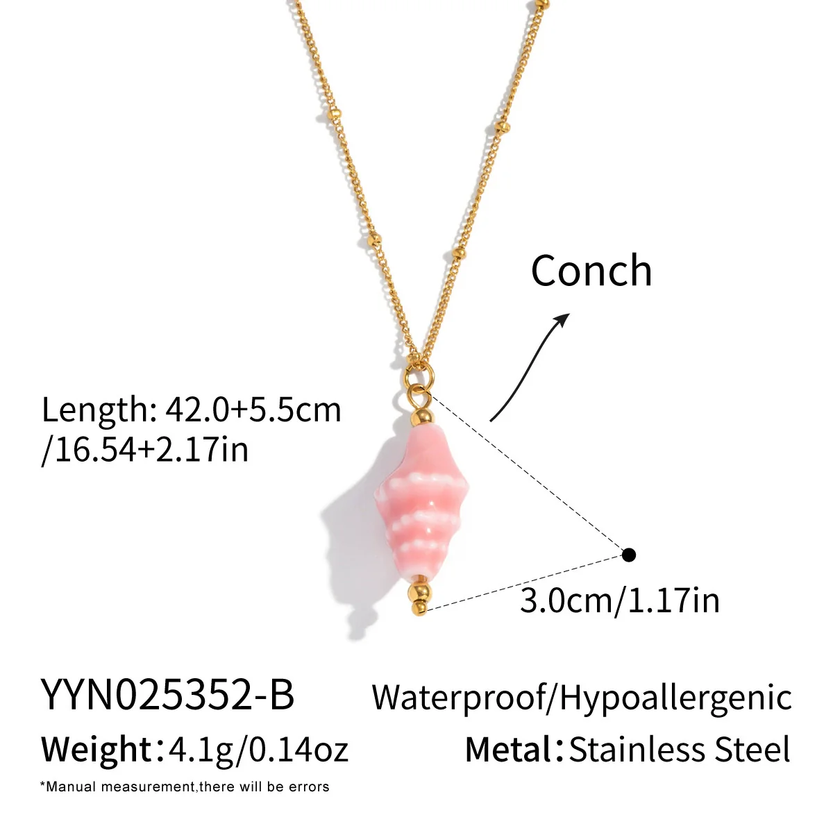 Wholesale Women's Geometric Stainless Steel 18K Real Gold Plated Bead Chain Pendant Necklace With Pvd Furnace Vacuum Real Gold Plating - Image 7
