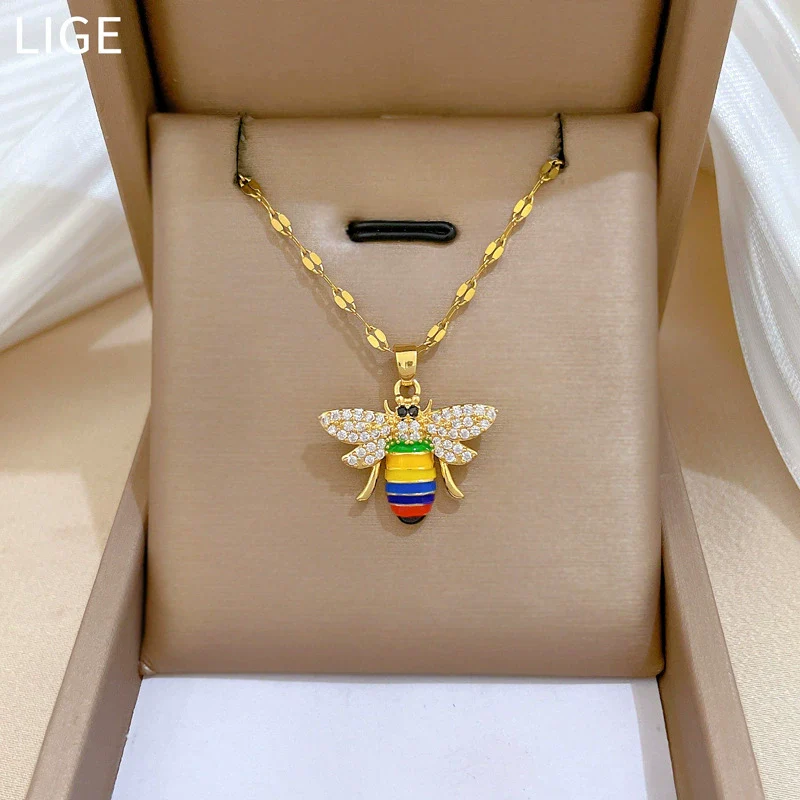 Wholesale Women's Geometric Stainless Steel And Copper Electroplated Necklace