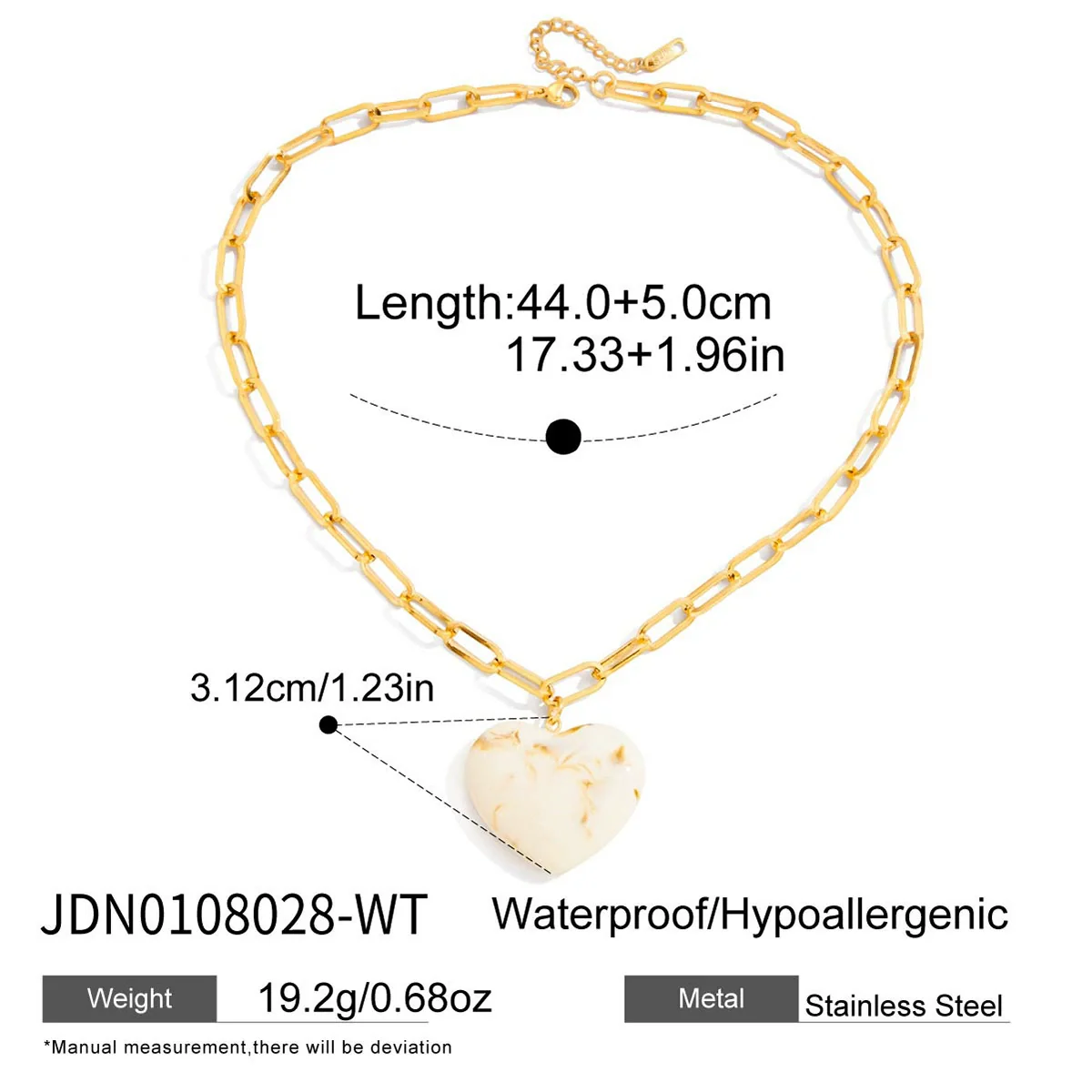 Wholesale Women's Geometric Stainless Steel And Resin Electroplated Pendant Necklace - Image 7