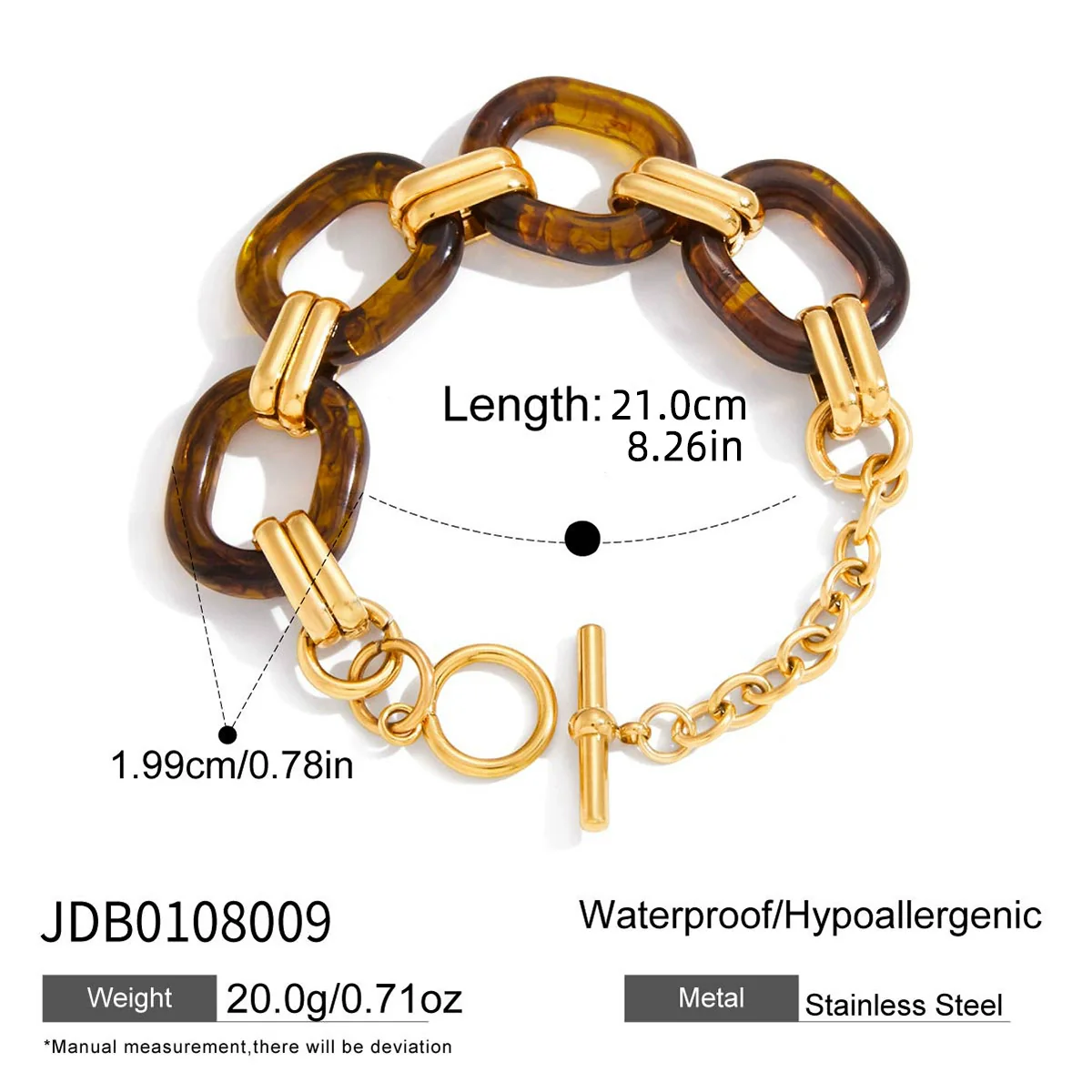 Wholesale Women's Geometric Stainless Steel And Resin Electroplated Pendant Necklace - Image 8