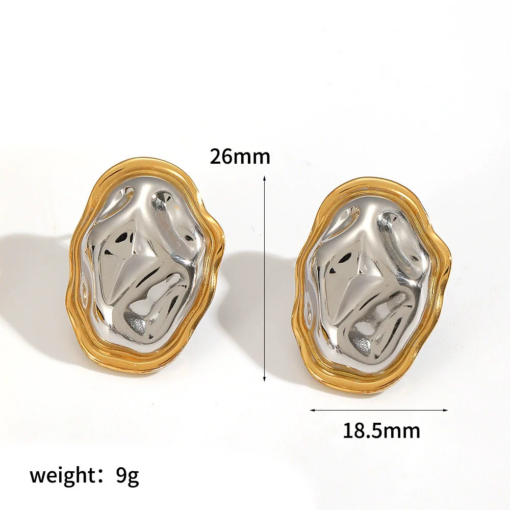 Wholesale Women's Geometric Stainless Steel And Titanium Steel Earrings With Pvd Furnace Vacuum Real Gold Plating - Image 5