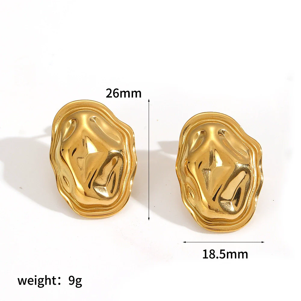 Wholesale Women's Geometric Stainless Steel And Titanium Steel Earrings With Pvd Furnace Vacuum Real Gold Plating - Image 6