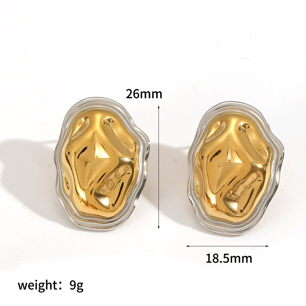 Wholesale Women's Geometric Stainless Steel And Titanium Steel Earrings With Pvd Furnace Vacuum Real Gold Plating - Image 8