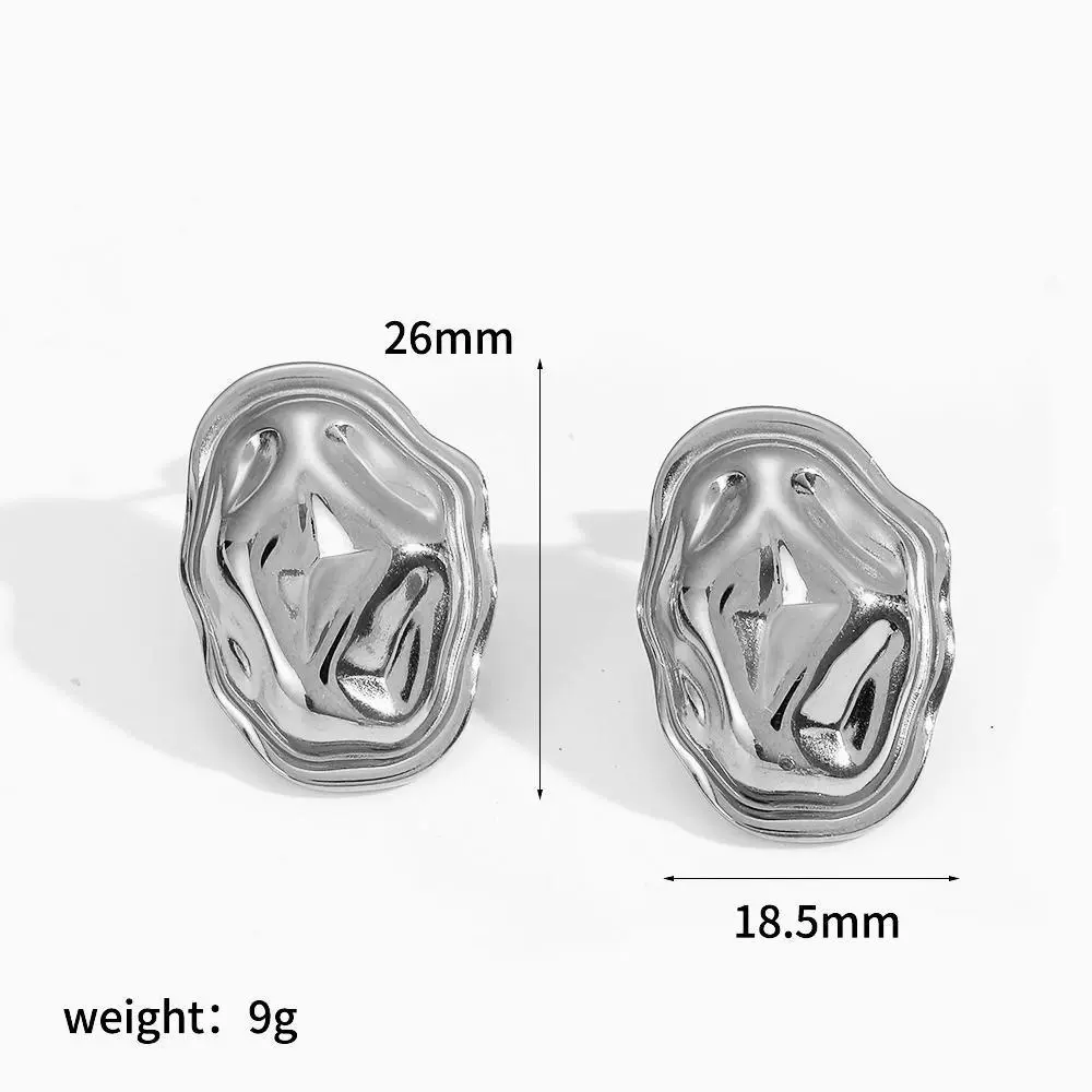 Wholesale Women's Geometric Stainless Steel And Titanium Steel Earrings With Pvd Furnace Vacuum Real Gold Plating - Image 9