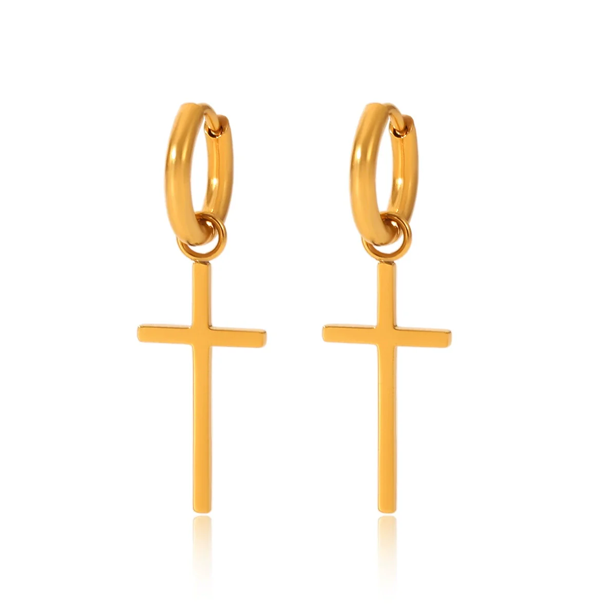 Wholesale Women's Geometric Stainless Steel And Titanium Steel Earrings With Pvd Furnace Vacuum Real Gold Plating - Image 4