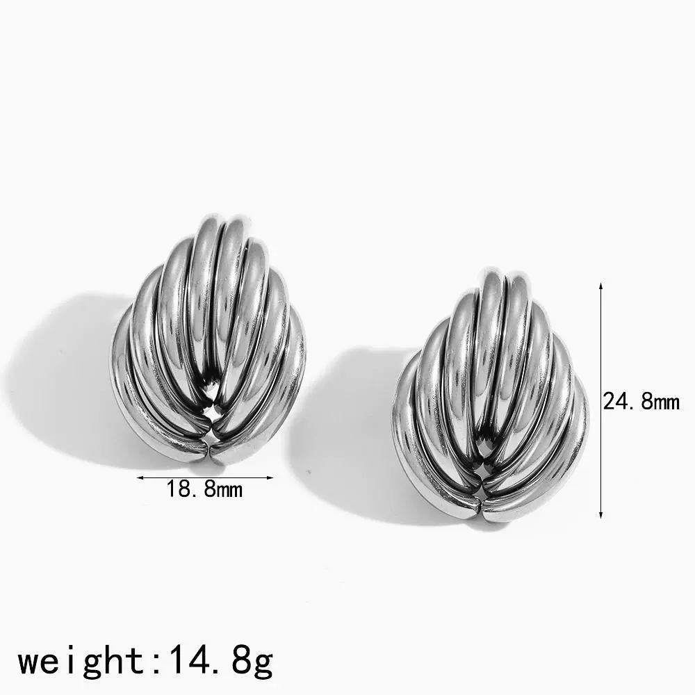 Wholesale Women's Geometric Stainless Steel And Titanium Steel Earrings With Pvd Furnace Vacuum Real Gold Plating - Image 7