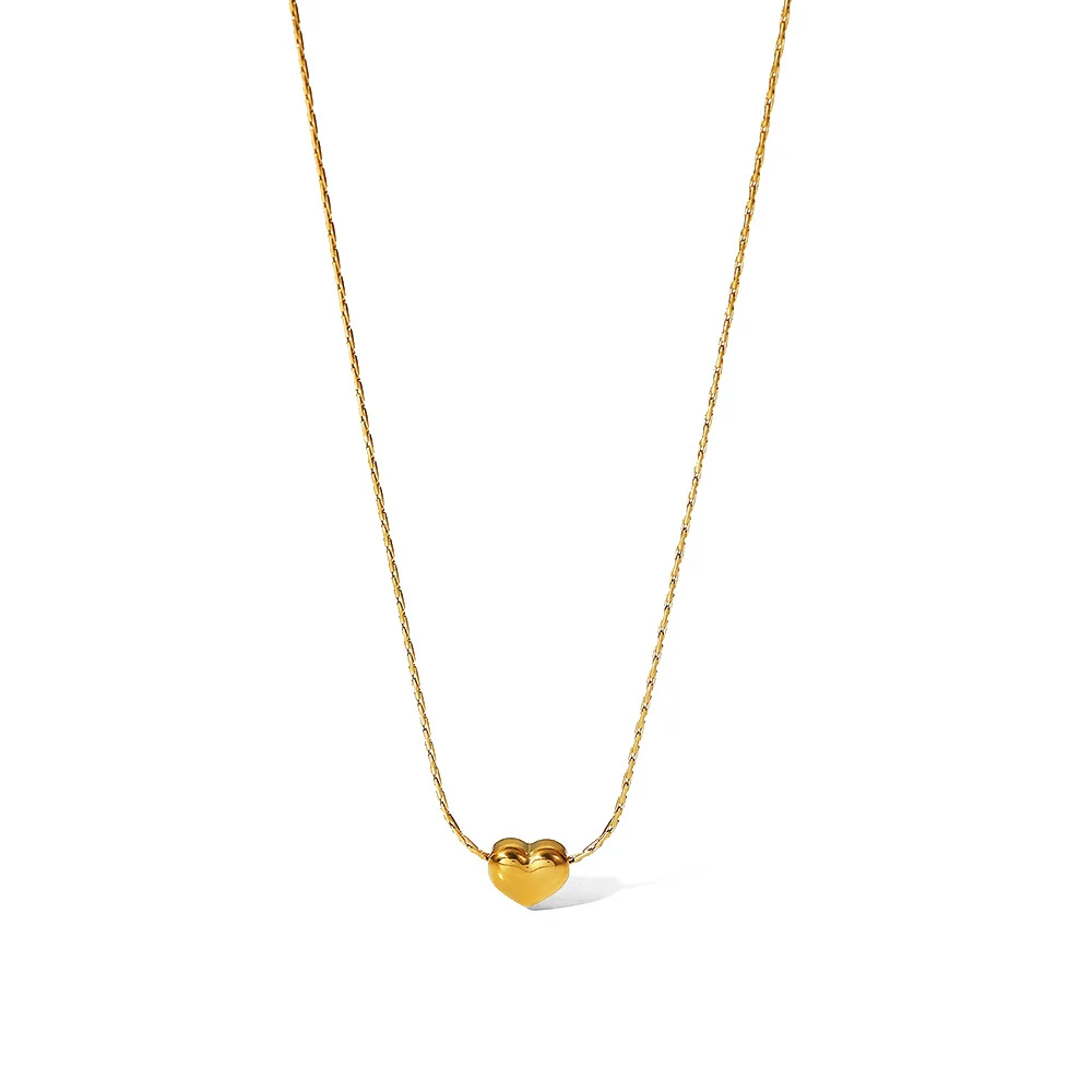 Wholesale Women's Geometric Stainless Steel And Titanium Steel Electroplated Love Pendant Necklace With Cross Chain In Ins Style - Image 5