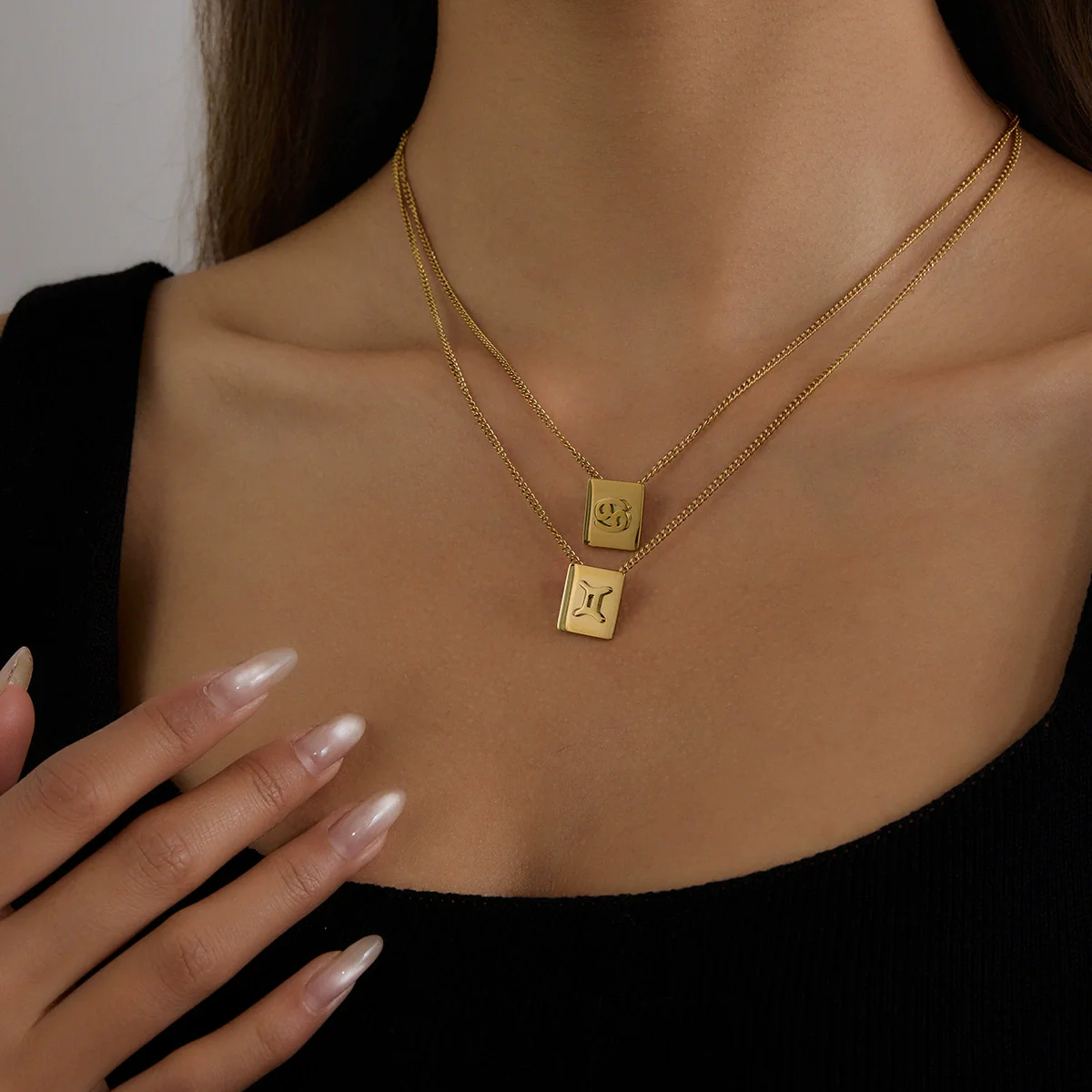 Wholesale Women's Geometric Stainless Steel And Titanium Steel Electroplated Necklace Jewelry - Image 3