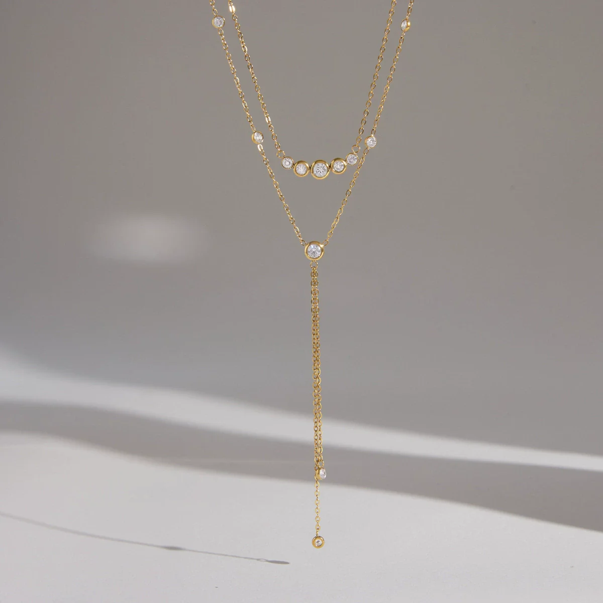 Wholesale Women's Geometric Stainless Steel And Titanium Steel Necklace With Pvd Furnace Vacuum Real Gold Plating - Image 4