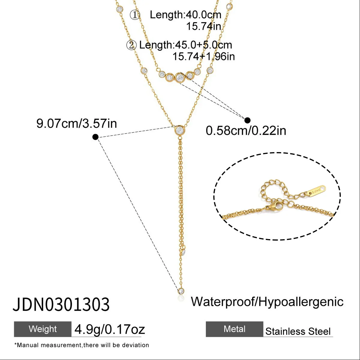 Wholesale Women's Geometric Stainless Steel And Titanium Steel Necklace With Pvd Furnace Vacuum Real Gold Plating - Image 6