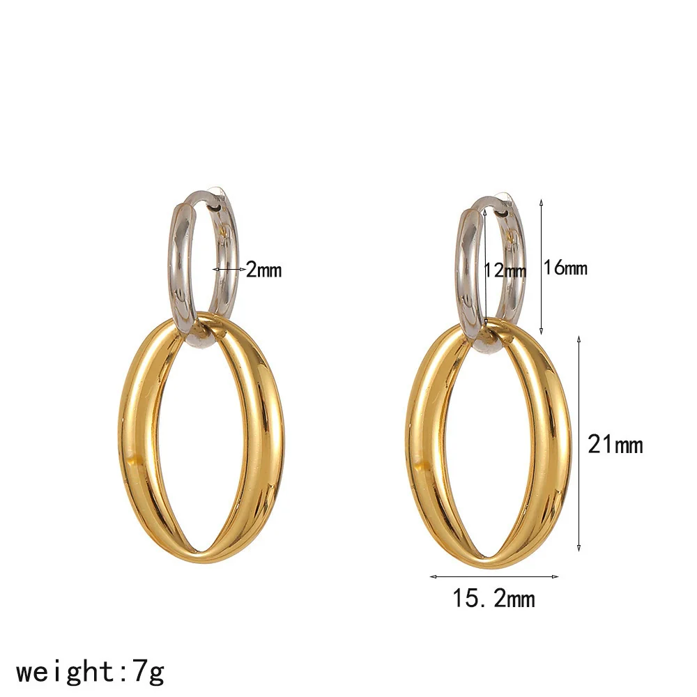 Wholesale Women's Geometric Stainless Steel Earrings With Pvd Furnace Vacuum Real Gold Plating - Image 9