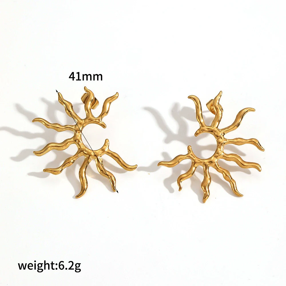 Wholesale Women's Geometric Stainless Steel Earrings With Pvd Furnace Vacuum Real Gold Plating Ins Style Minimalist - Image 5
