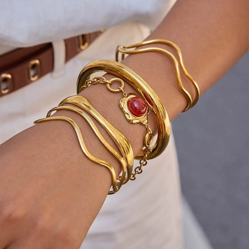 Wholesale Women's Geometric Stainless Steel Electroplated Bracelet Jewelry