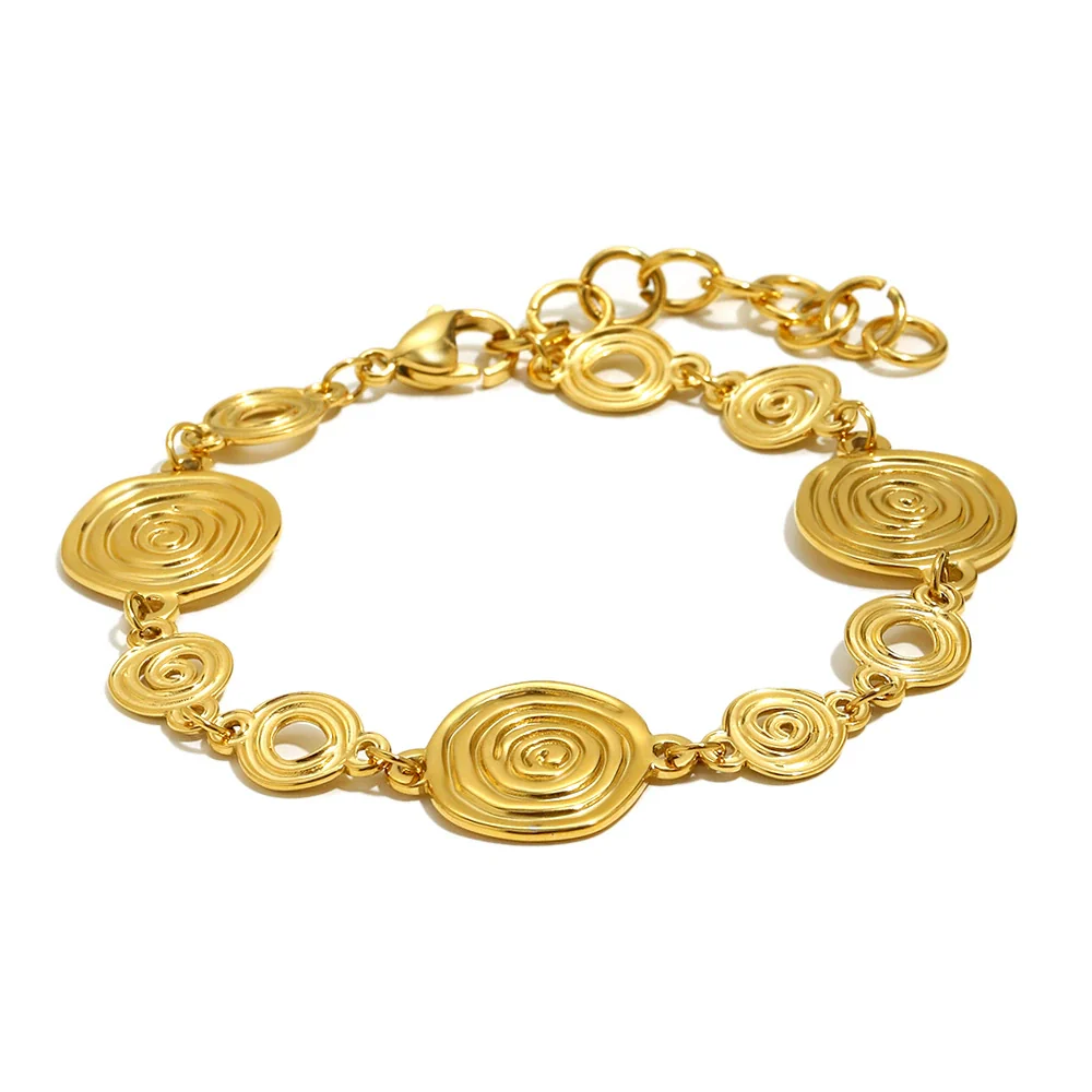 Wholesale Women's Geometric Stainless Steel Electroplated Conch Fossil Bracelet Retro Highend Hand Jewelry - Image 6