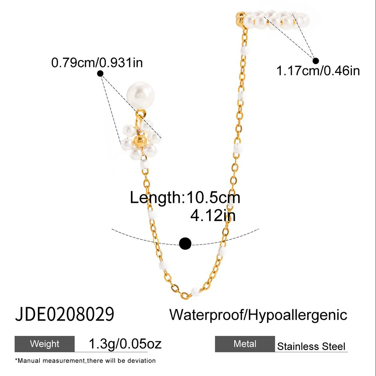 Wholesale Women's Geometric Stainless Steel Electroplated Cut Out Ear Clip Earrings - Image 6