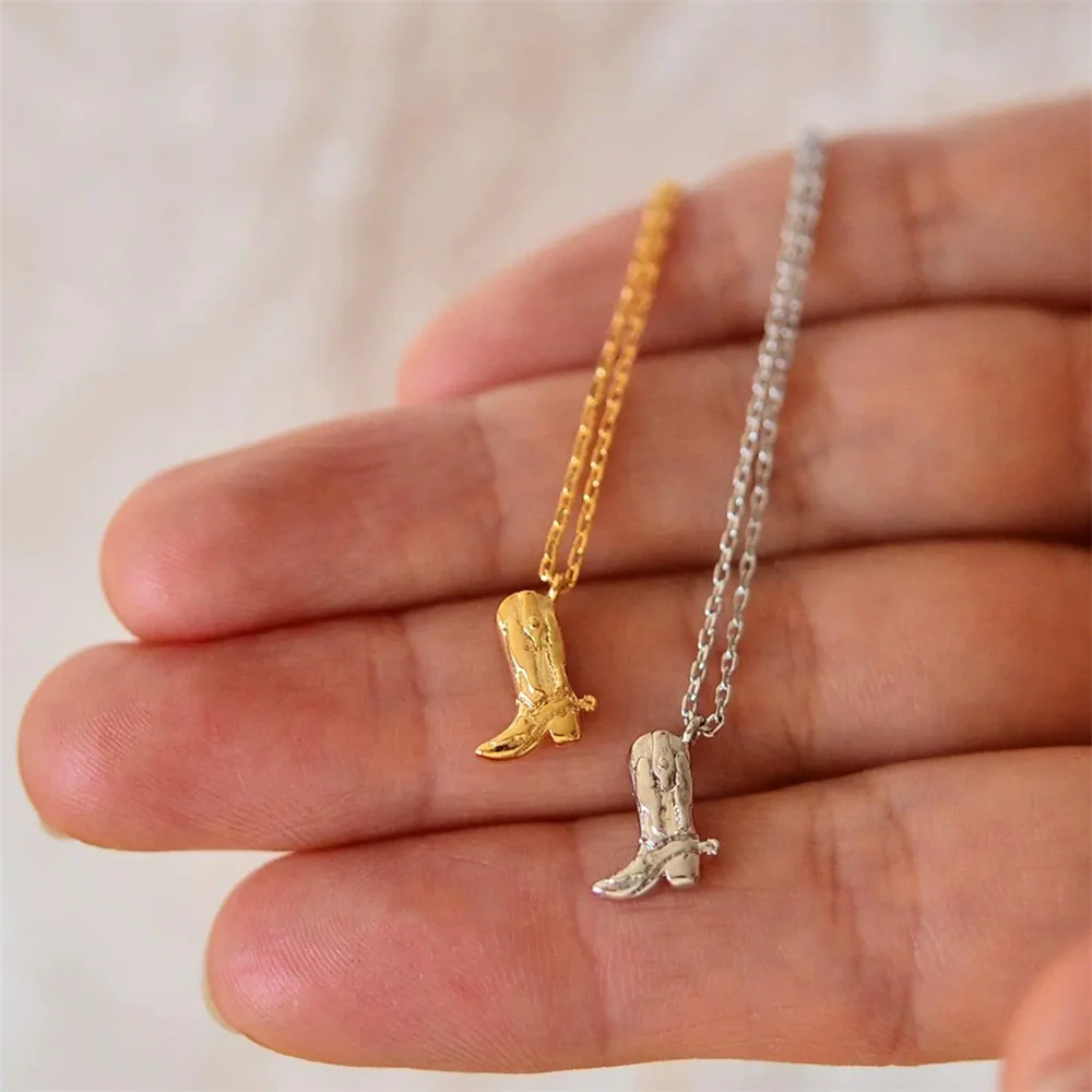 Wholesale Women's Geometric Stainless Steel Electroplated Denim Series Clavicle Chain Necklace