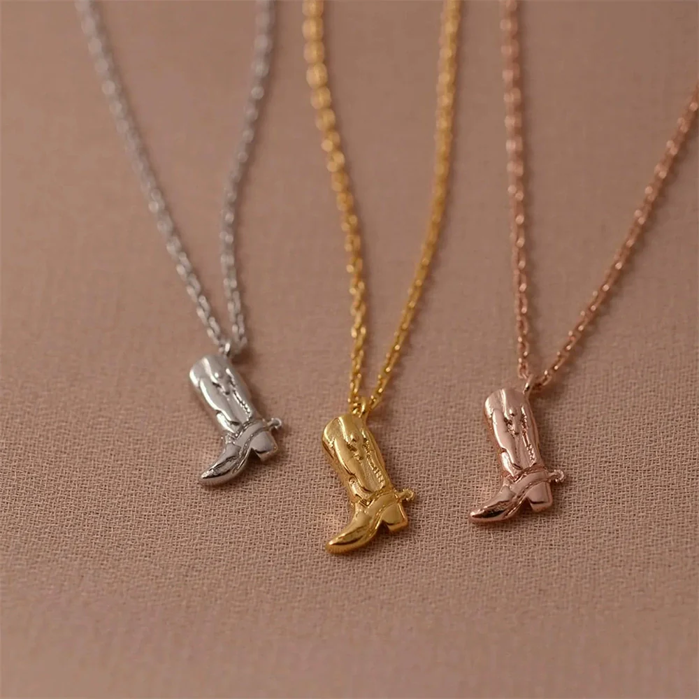 Wholesale Women's Geometric Stainless Steel Electroplated Denim Series Clavicle Chain Necklace - Image 4