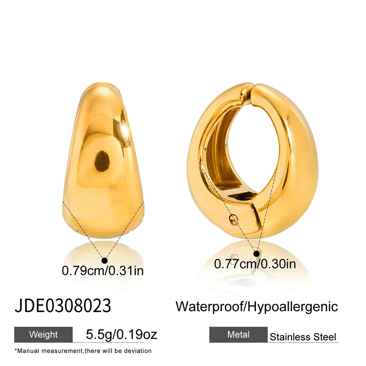 Wholesale Women's Geometric Stainless Steel Electroplated Ear Clips Jewelry - Image 6