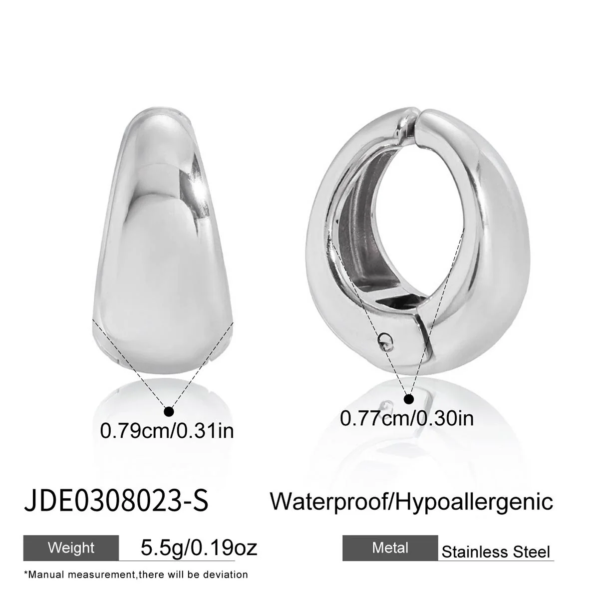 Wholesale Women's Geometric Stainless Steel Electroplated Ear Clips Jewelry - Image 8