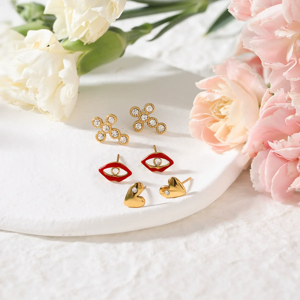Wholesale Women's Geometric Stainless Steel Electroplated Earrings - Image 3
