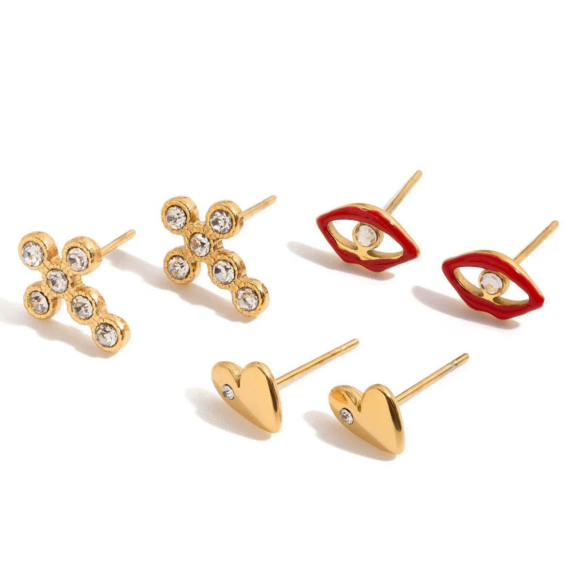 Wholesale Women's Geometric Stainless Steel Electroplated Earrings - Image 5
