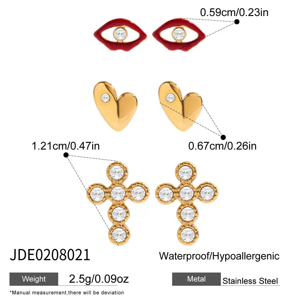Wholesale Women's Geometric Stainless Steel Electroplated Earrings - Image 6