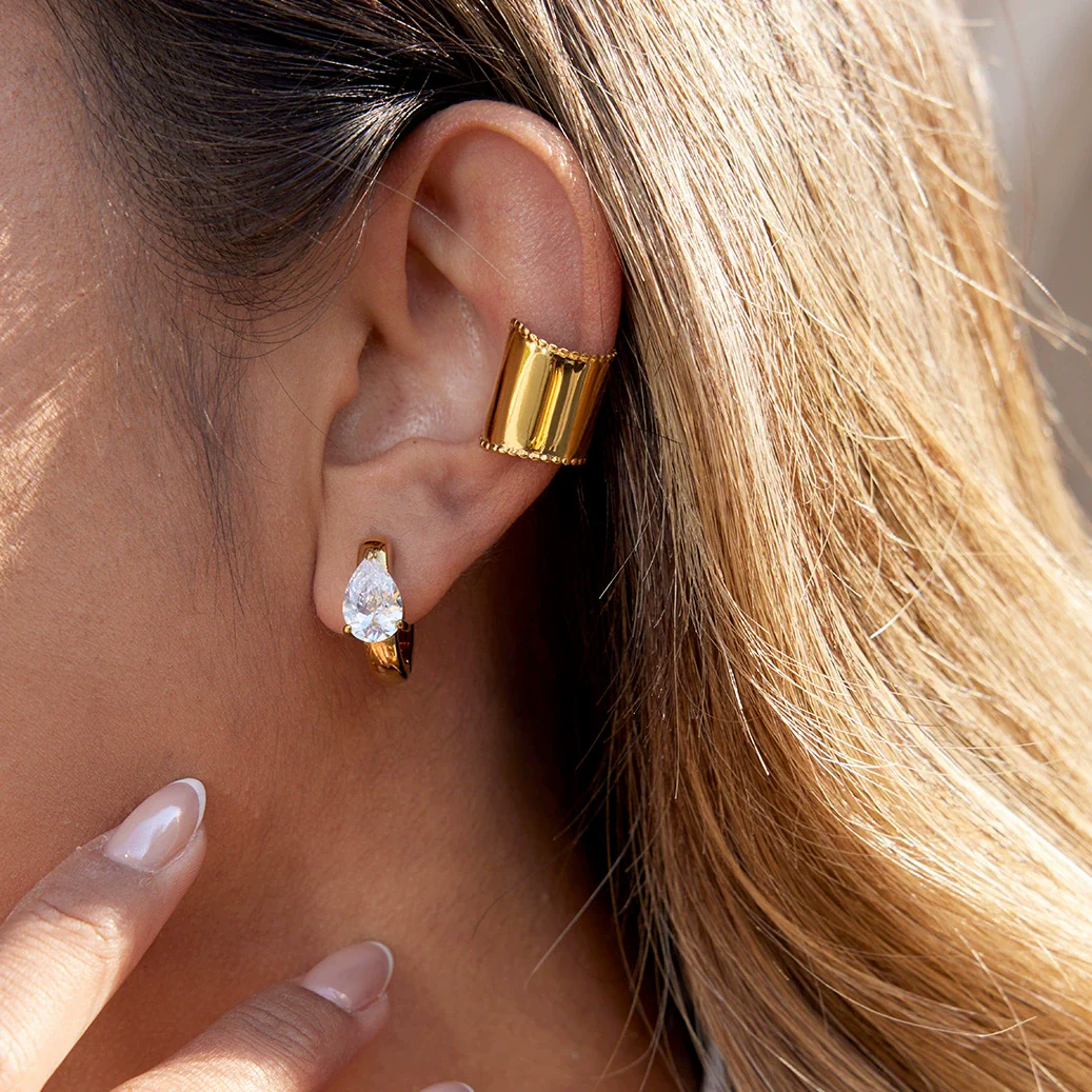 Wholesale Women's Geometric Stainless Steel Electroplated Earrings Classic Style Jewelry - Image 2