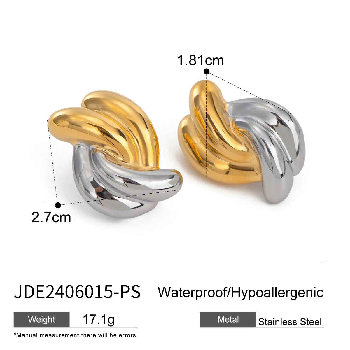 Wholesale Women's Geometric Stainless Steel Electroplated Earrings Jewelry - Image 6