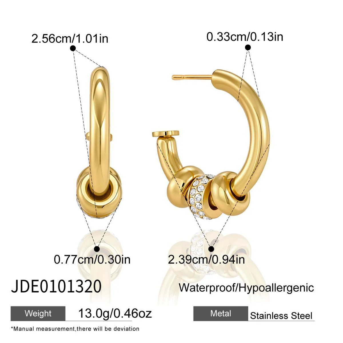 Wholesale Women's Geometric Stainless Steel Electroplated Earrings Light Luxury Highend Niche Design - Image 6