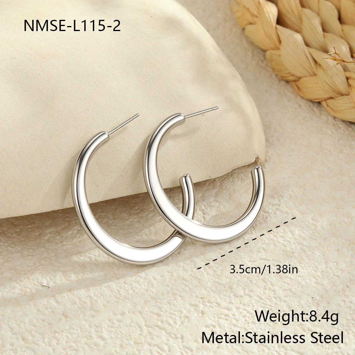 Wholesale Women's Geometric Stainless Steel Electroplated Hoop Earrings In Minimalist Light Luxury Style - Image 10
