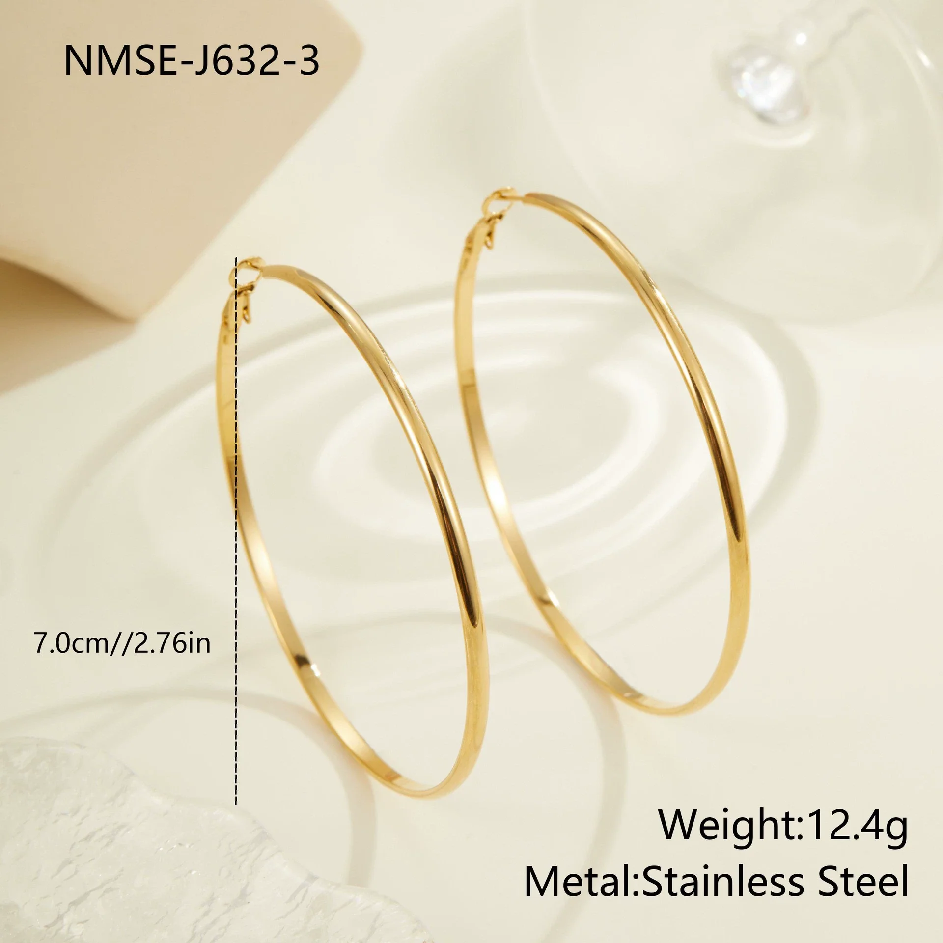 Wholesale Women's Geometric Stainless Steel Electroplated Hoop Earrings In Minimalist Light Luxury Style - Image 14