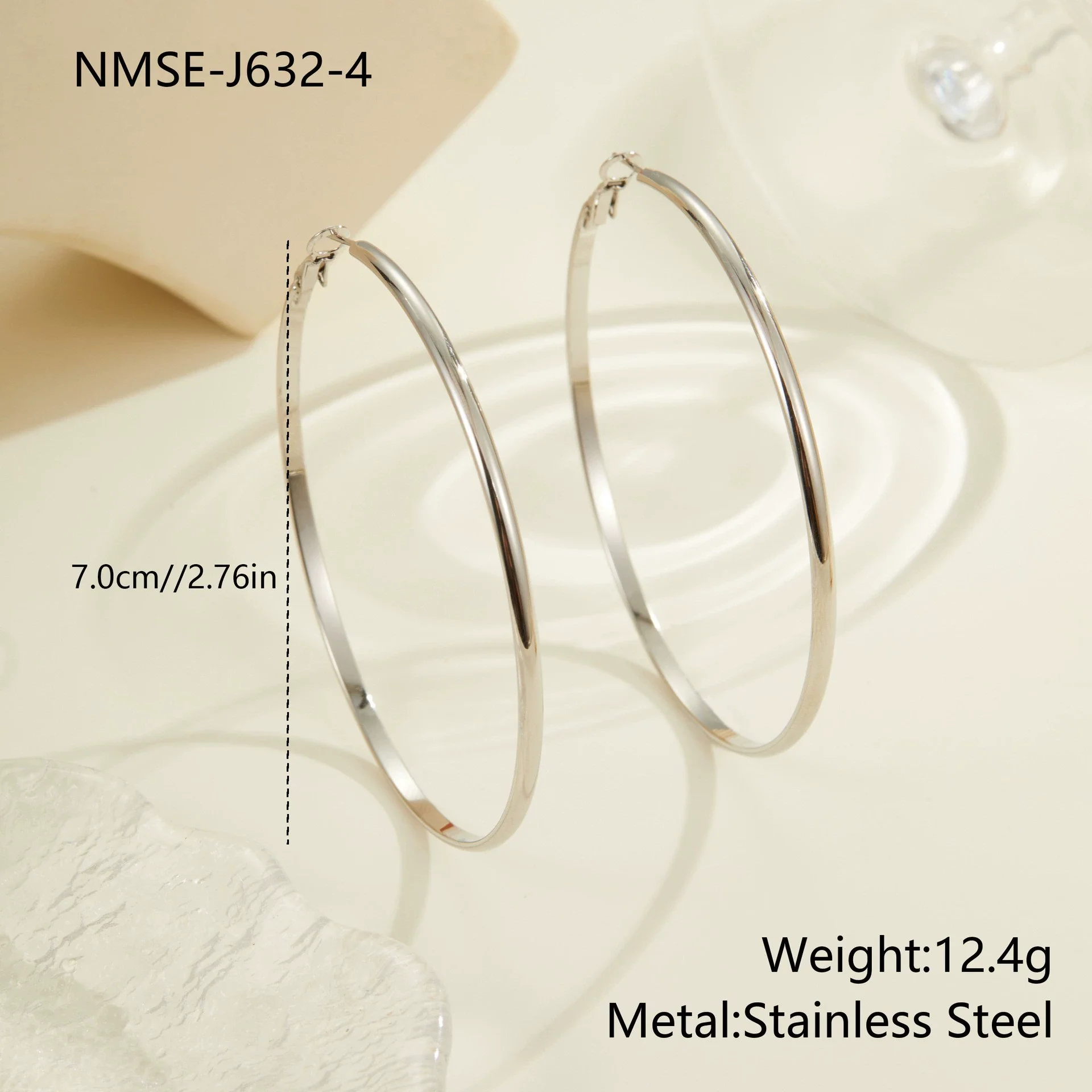 Wholesale Women's Geometric Stainless Steel Electroplated Hoop Earrings In Minimalist Light Luxury Style - Image 15