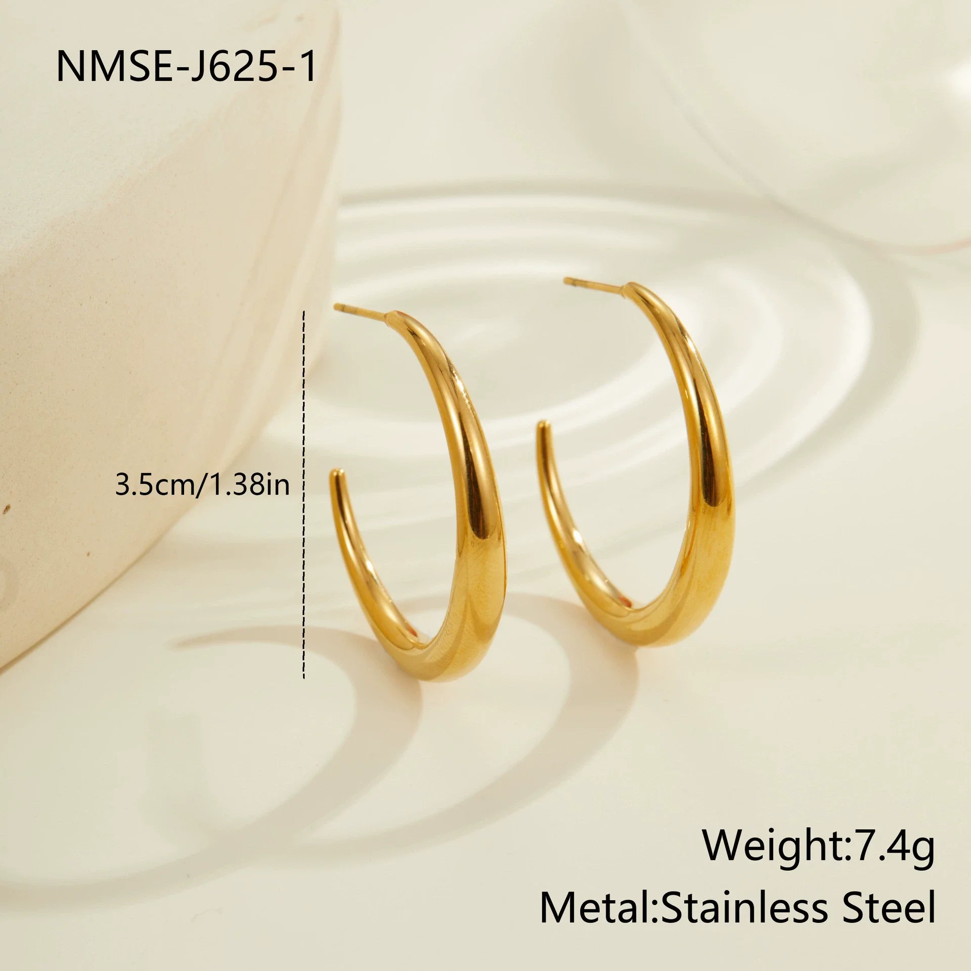 Wholesale Women's Geometric Stainless Steel Electroplated Hoop Earrings In Minimalist Light Luxury Style - Image 16