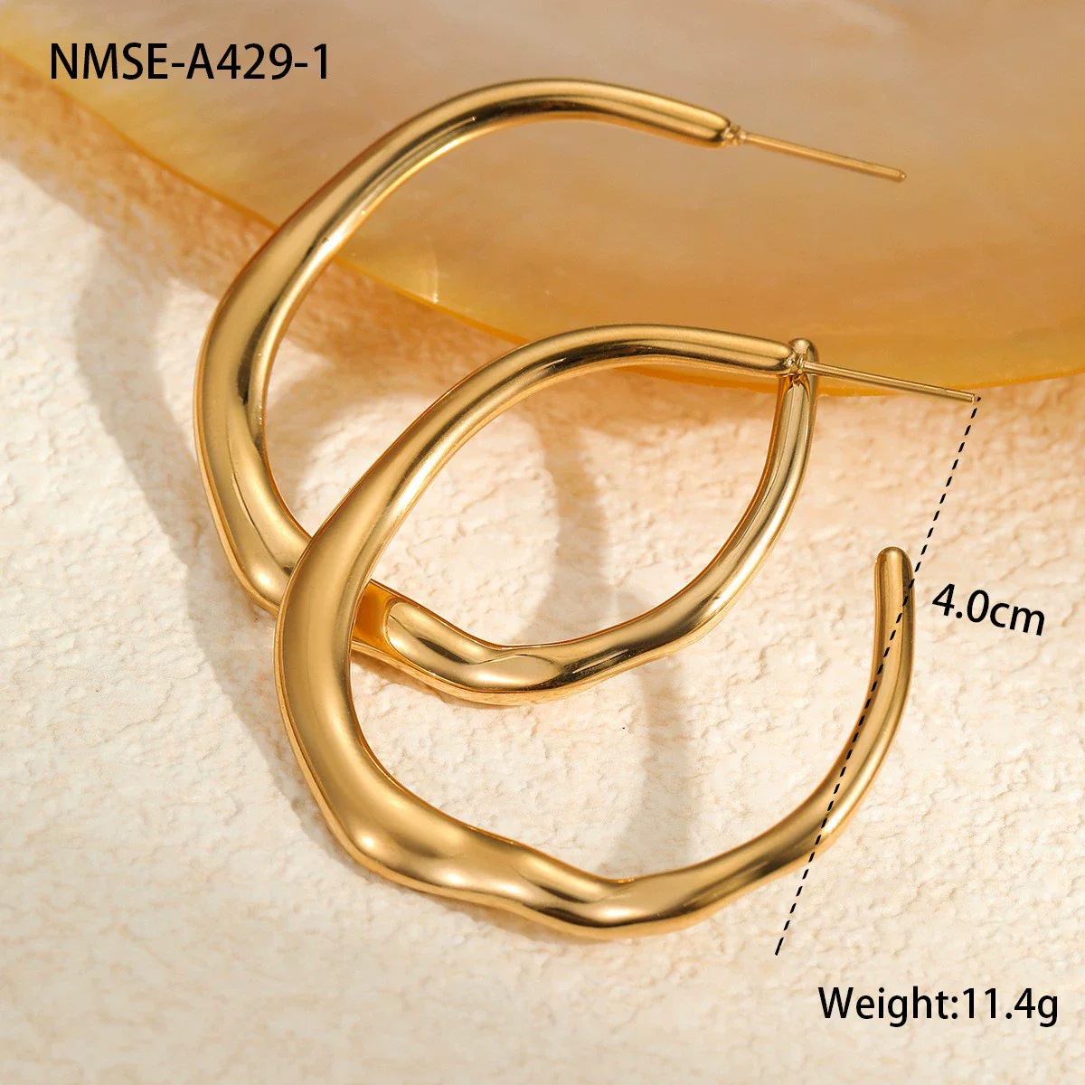 Wholesale Women's Geometric Stainless Steel Electroplated Hoop Earrings In Minimalist Light Luxury Style - Image 20