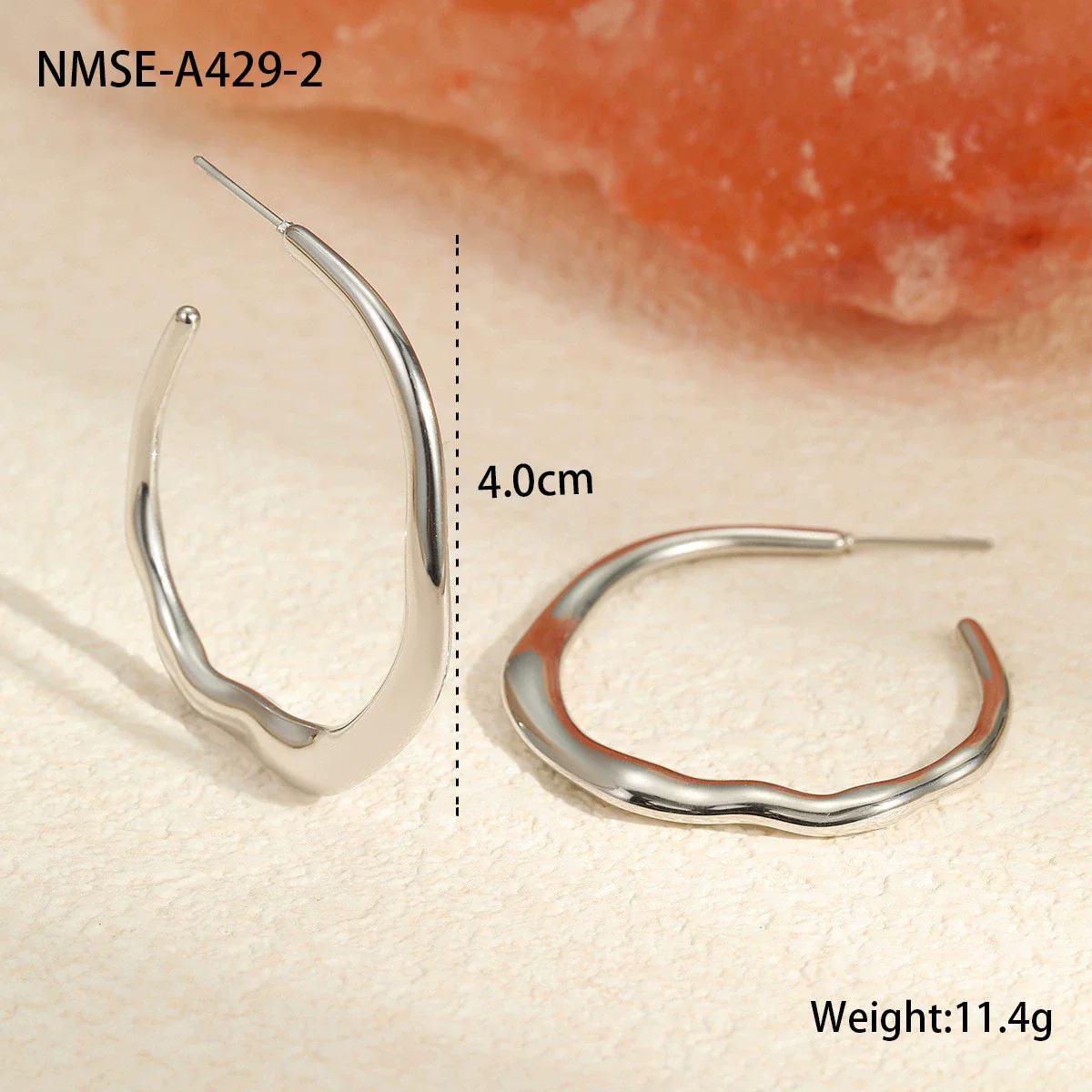 Wholesale Women's Geometric Stainless Steel Electroplated Hoop Earrings In Minimalist Light Luxury Style - Image 21