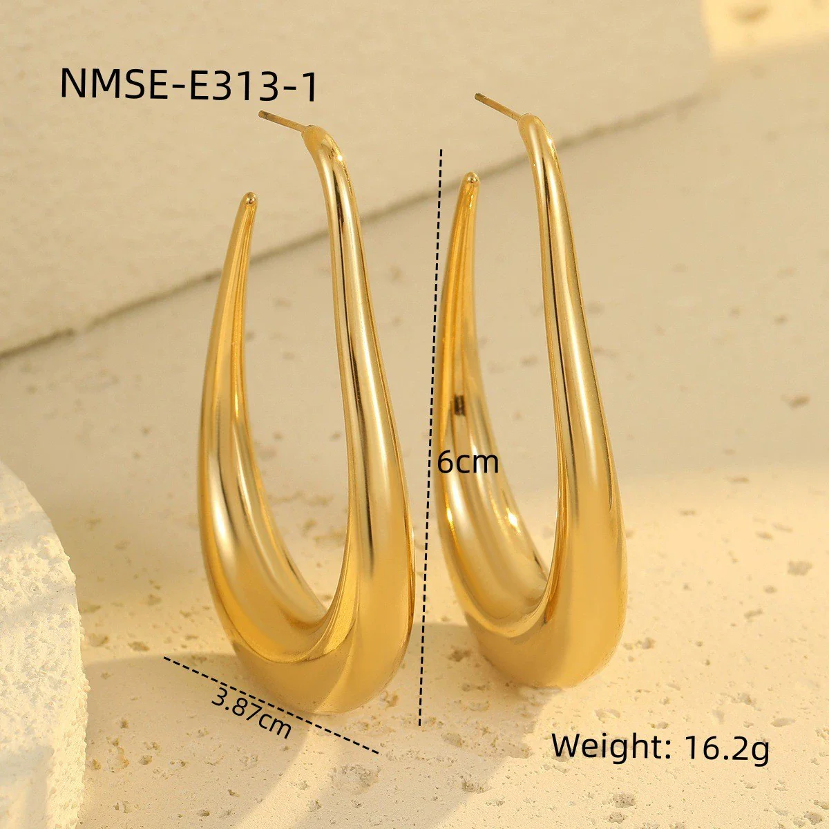 Wholesale Women's Geometric Stainless Steel Electroplated Hoop Earrings In Minimalist Light Luxury Style - Image 24