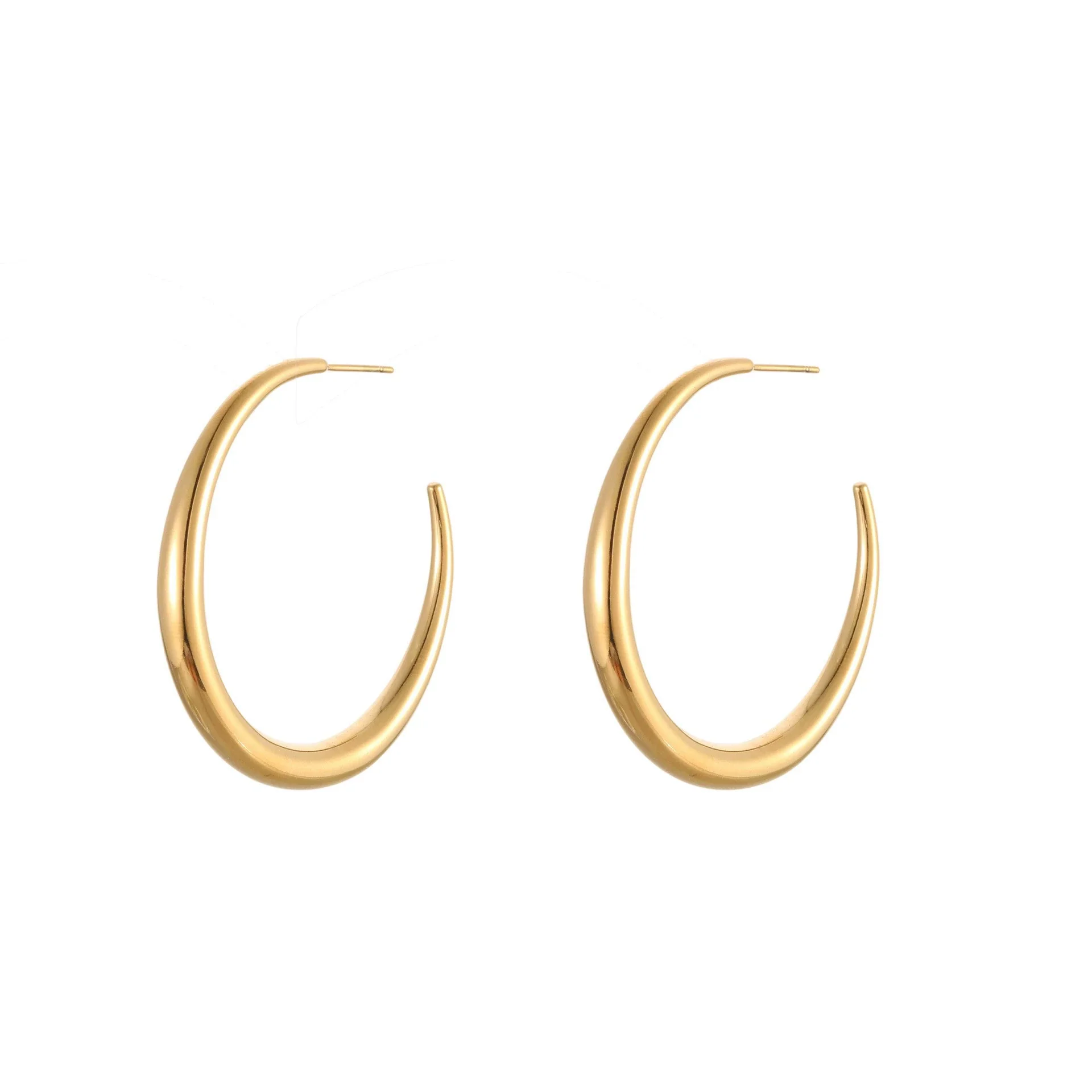 Wholesale Women's Geometric Stainless Steel Electroplated Hoop Earrings In Minimalist Light Luxury Style - Image 5
