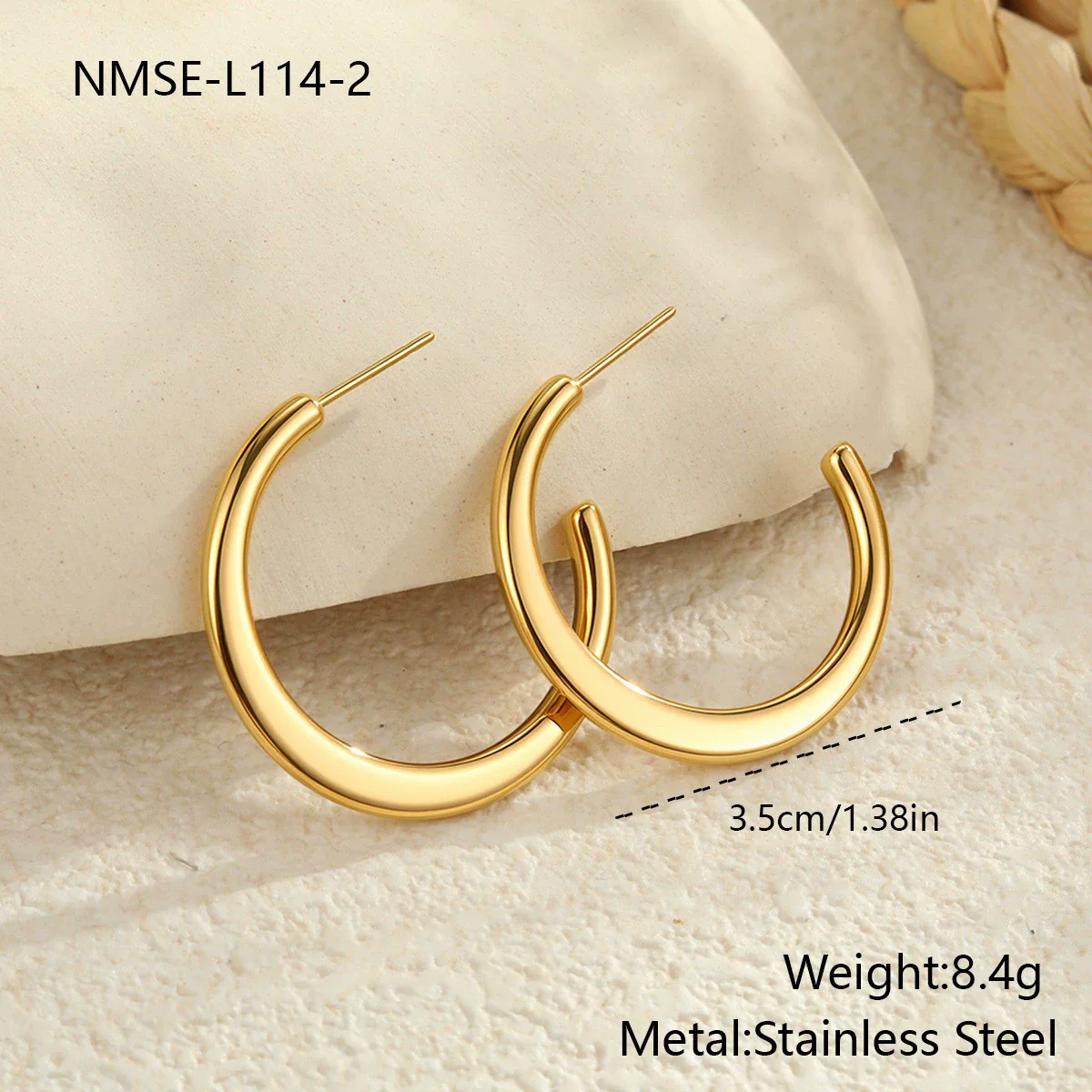 Wholesale Women's Geometric Stainless Steel Electroplated Hoop Earrings In Minimalist Light Luxury Style - Image 7