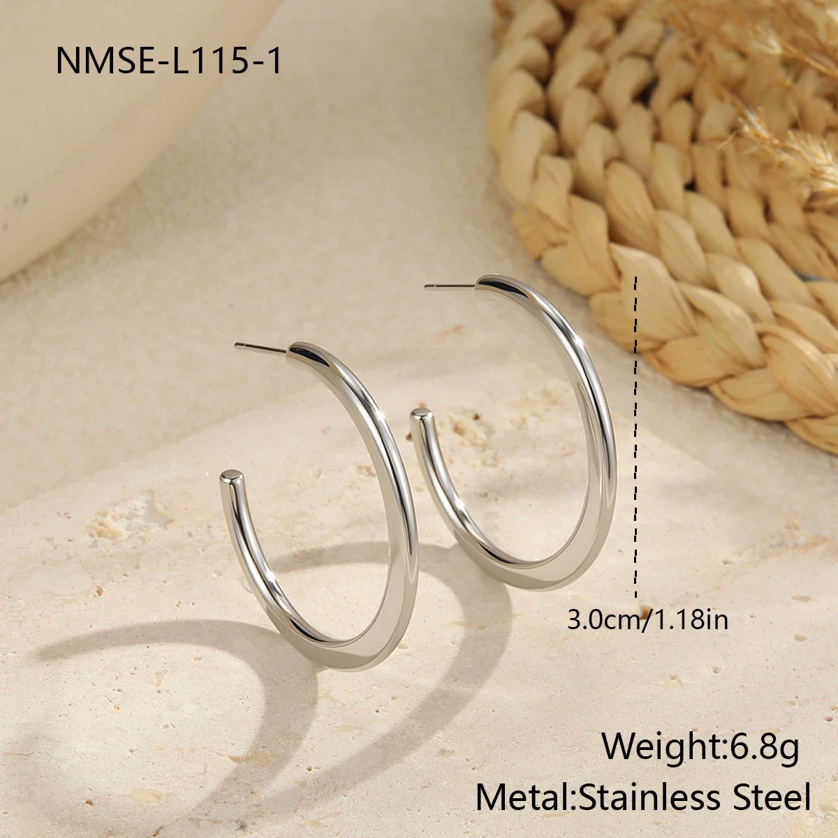 Wholesale Women's Geometric Stainless Steel Electroplated Hoop Earrings In Minimalist Light Luxury Style - Image 9