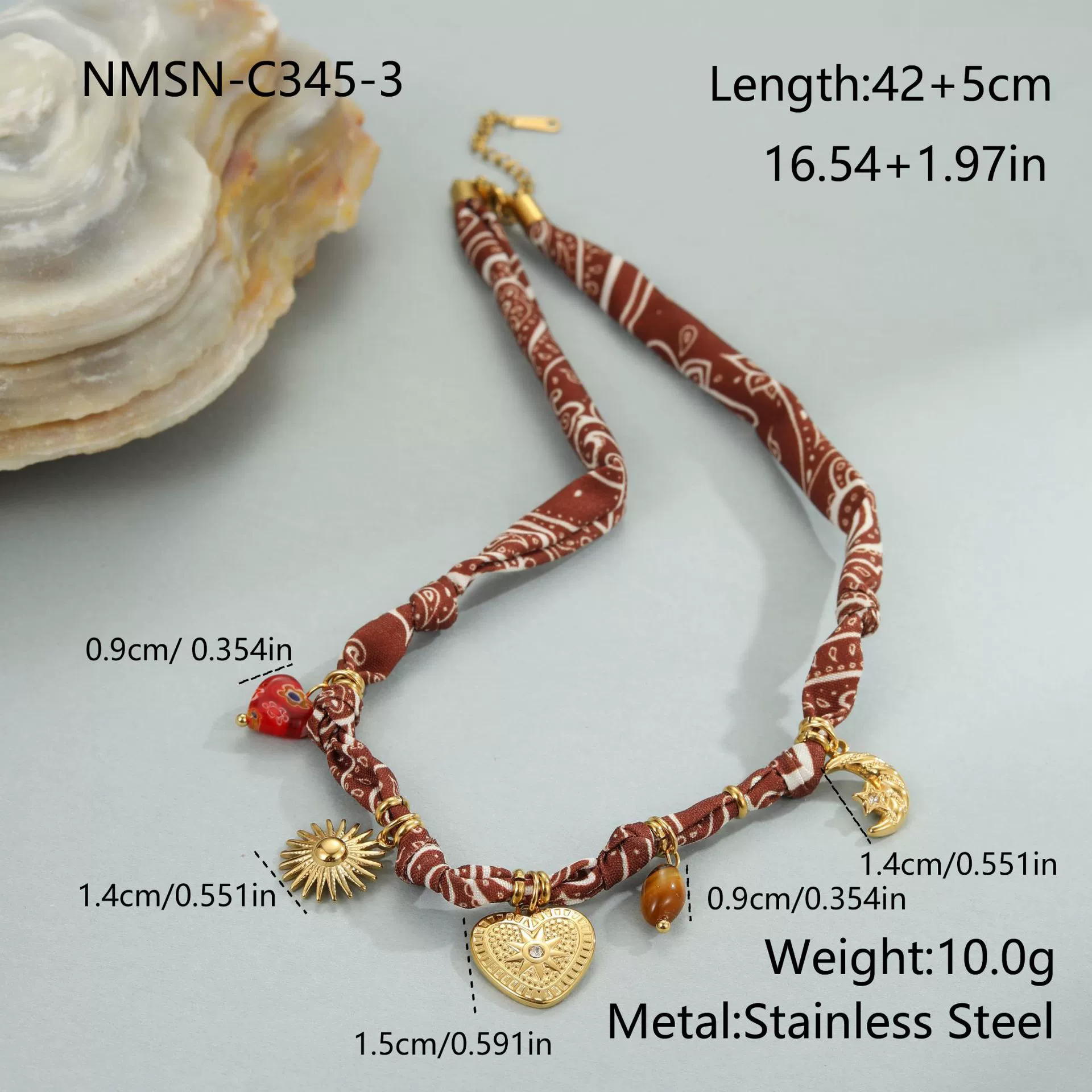 Wholesale Women's Geometric Stainless Steel Electroplated Love Pendant Necklace And Bracelet - Image 4