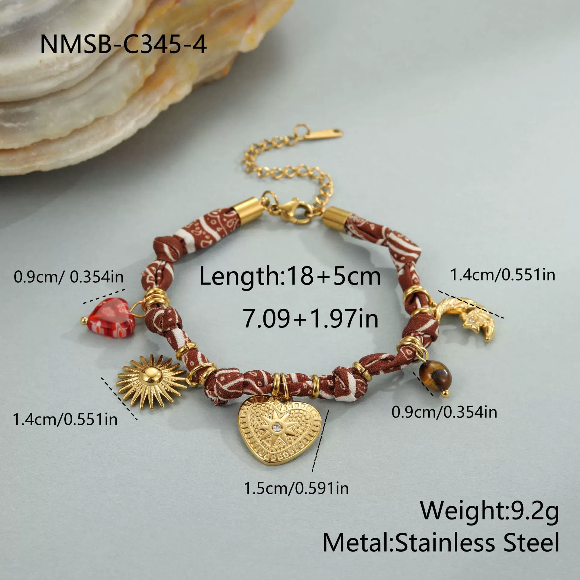 Wholesale Women's Geometric Stainless Steel Electroplated Love Pendant Necklace And Bracelet - Image 5