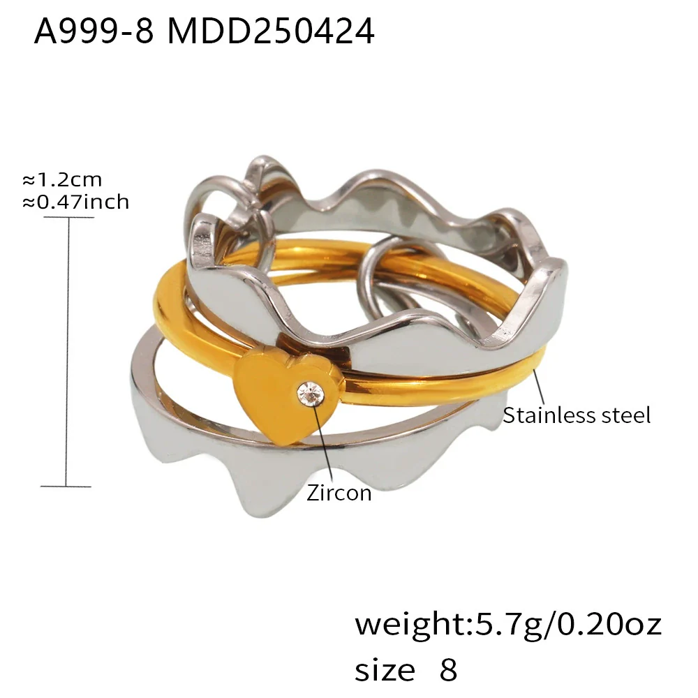 Wholesale Women's Geometric Stainless Steel Electroplated Multilayer Overlapping Ferris Wheel Finger Ring - Image 13