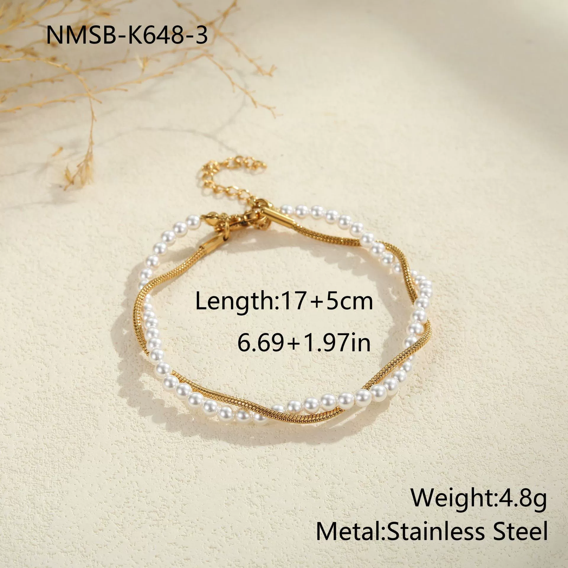 Wholesale Women's Geometric Stainless Steel Electroplated Necklace And Bracelet Jewelry - Image 8